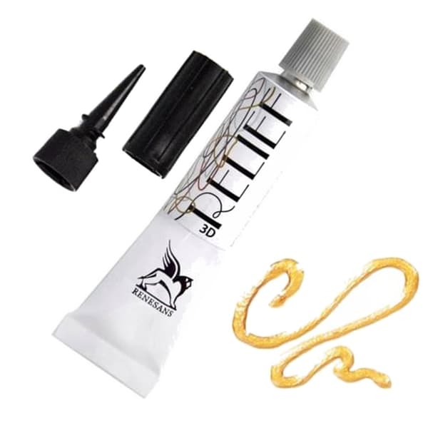 Konturrelief Deco' Renesans maling til farvet glas 3D glas 20ml 7 GULD