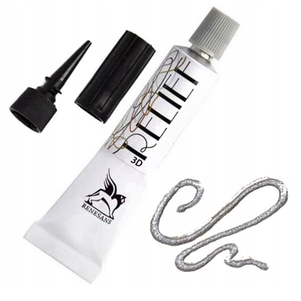 Konturrelief Deco' Renesans maling til farvet glas 3D glas 20ml 11 GRÅ