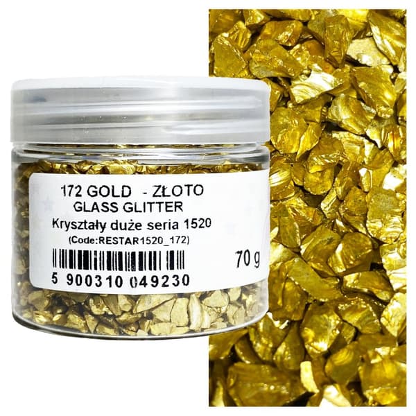 Skinnende dekorative krystaller RENESANS decoupage 70g 1520 Guld
