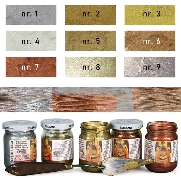 Flydende metallisk maling bronze RENESANS forgyldning decoupage 4 TYNA 125ml