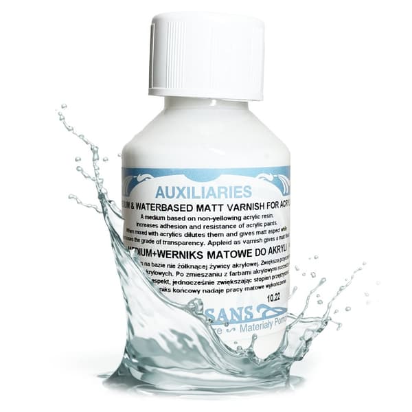 Medium og vandbaseret lak til akryl øger modstanden Renesans MATT 100ml