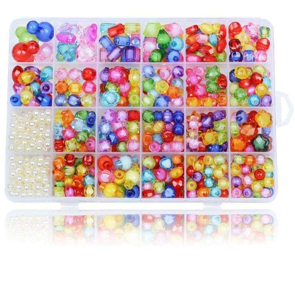 DIY - Pärllåda - Akrylpärlor - Mix - 500st - Smyckestillverkning