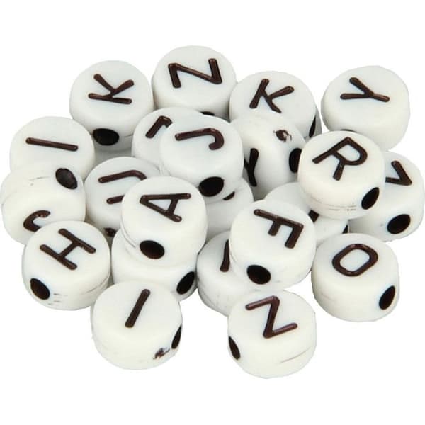 Perle Dé Alphabet 7mm vit och svart 300 bitar
