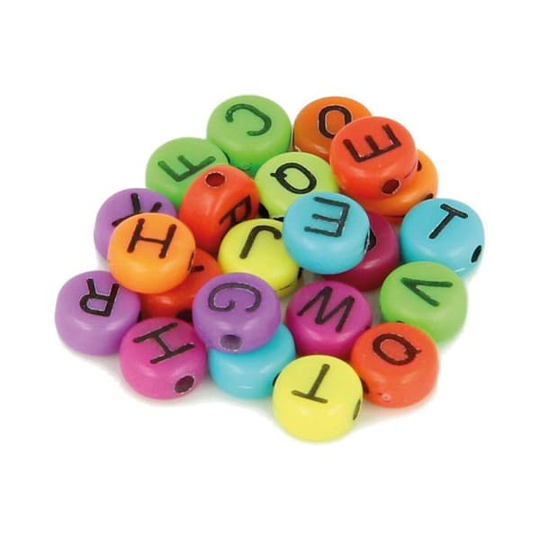 Perle Dé Alphabet 7mm färgglada 300 stycken