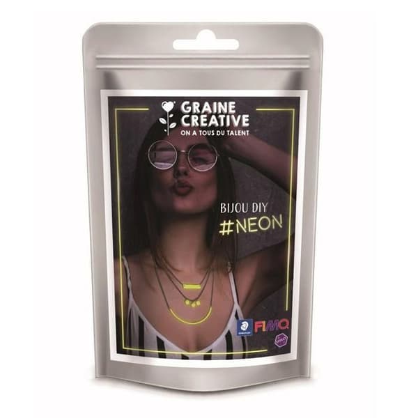 Neon Fimo Jewelry Kit - Creative Seed - Flerradigt halsband - Marinblå - Från 8 år - Blandat