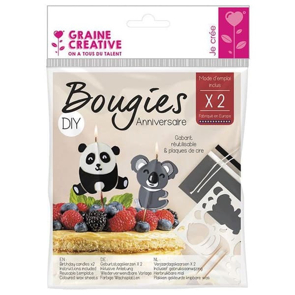 Födelsedagsljus koala och panda att göra själv
