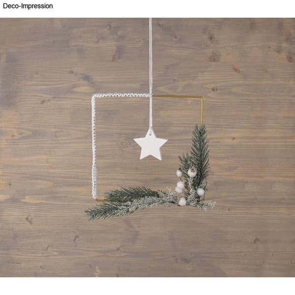 3 Guld fyrkantiga metallringar - 20, 25 och 30 cm