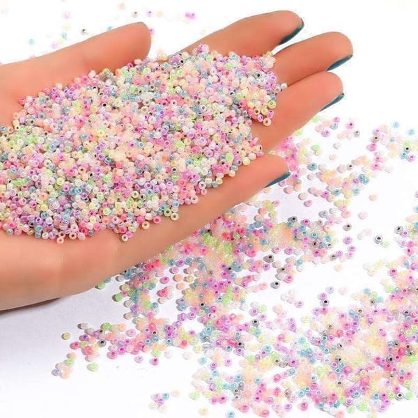 Frøperler - 2 mm - 1000 stk - Pastel 3000st