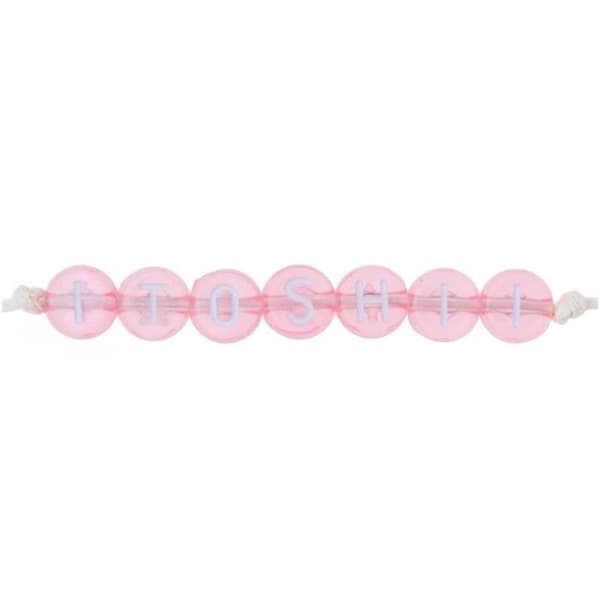 165 pärlor 5 x 7 mm - runda bokstäver - rosa