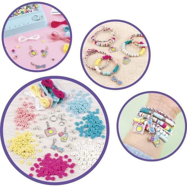Gör det riktigt - Heishi Jewelry Summer Days - Tillverkning av barns smycken - 8 år - Lansay