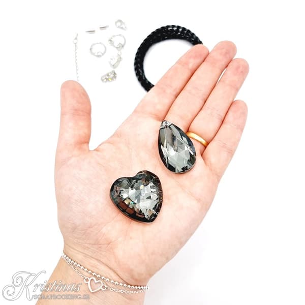 DIY Kit Halsband med Prismor av Glas - Svart