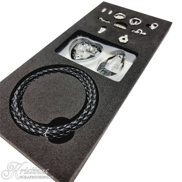 DIY Kit Halsband med Prismor av Glas - Svart