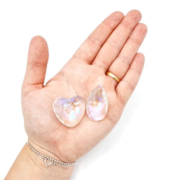 DIY Kit Halsband med Prismor av Glas - Vit