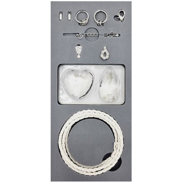 DIY Kit Halsband med Prismor av Glas - Vit