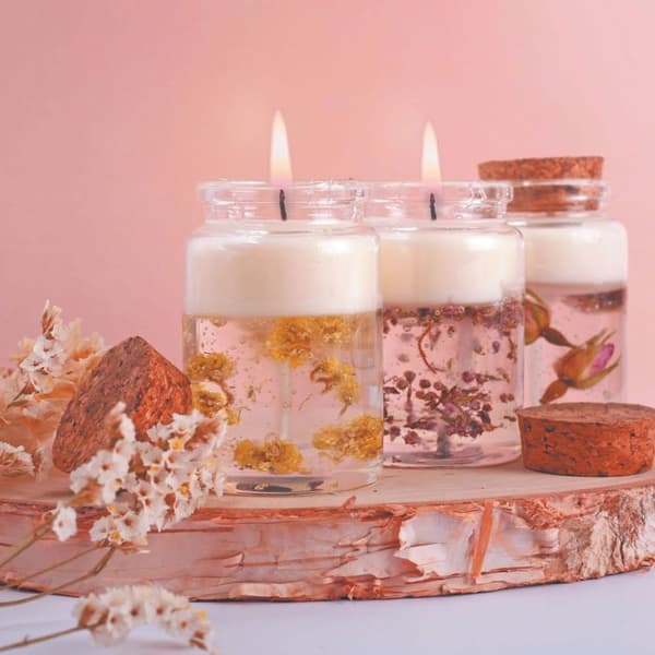 DIY-ljussats - Graine Creative - My Cristal-ljus - 3 st - Flerfärgad - Vit