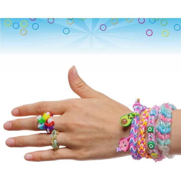 Bandai - Rainbow Loom Mega Combo Set - Armbandstillverkning - Vävstol med 5600 resårer - Berlocker och pärlor - CD00101