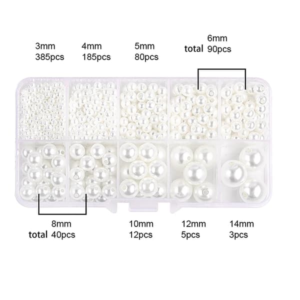 Akrylperler 800stk, Smykkefremstilling - DIY - Perleimitasjon