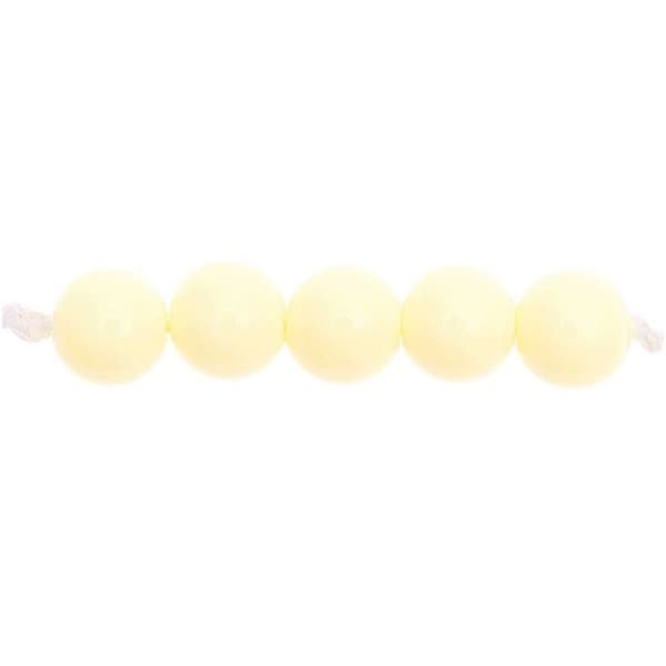 Plastpärlor - Benvit - 10 mm - 24 st