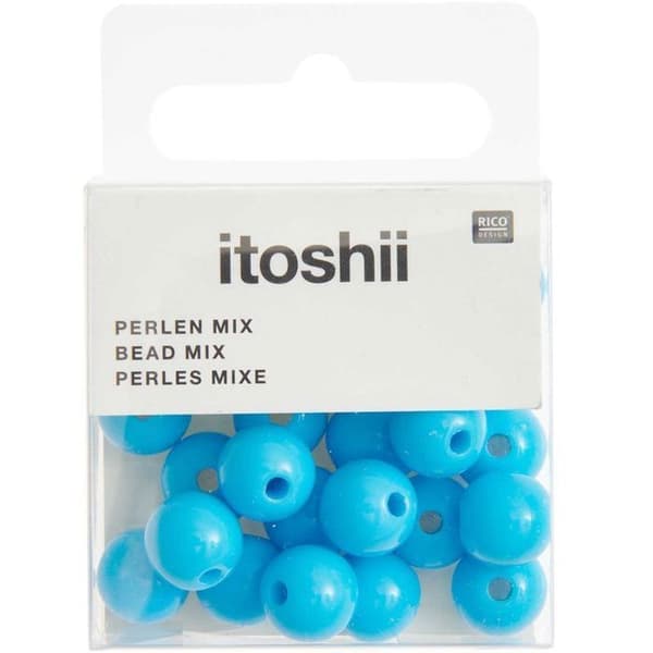 Plastpärlor - Turkos - 10 mm - 24 st