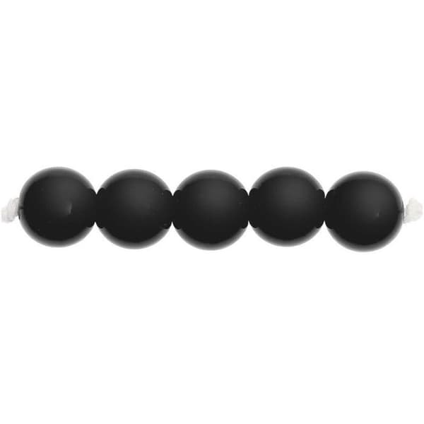 Plastpärlor - Svarta - 10 mm - 24 st
