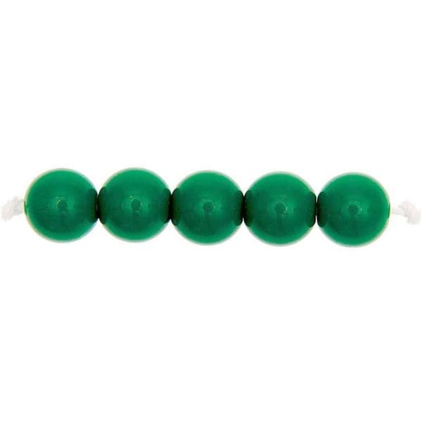 Plastpärlor - Mörkgrön - 10 mm - 24 st