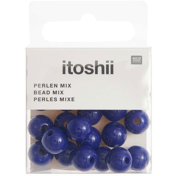 Plastpärlor - Mörkblå - 10 mm - 24 st