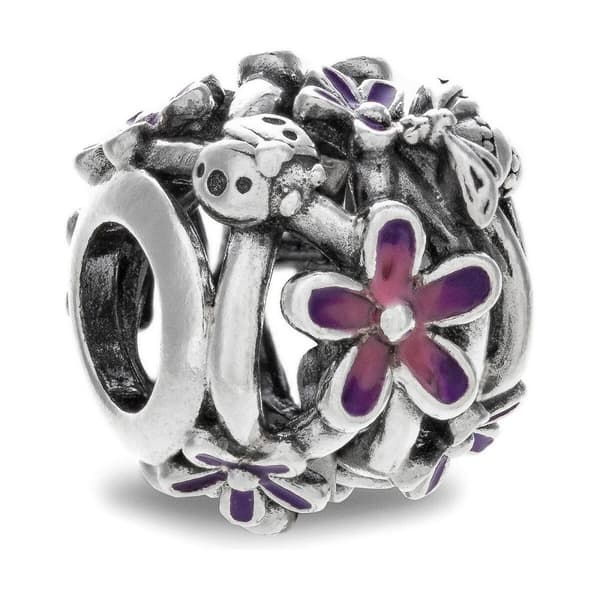 Perler til kvinder Pandora OPENWORK PURPLE DAISY Sølvfarvet Lilla