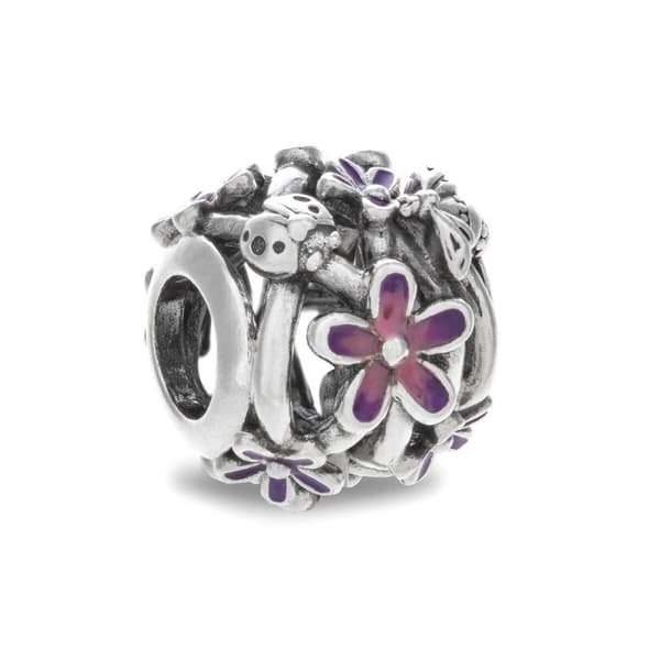 Perler til kvinder Pandora OPENWORK PURPLE DAISY Sølvfarvet Lilla