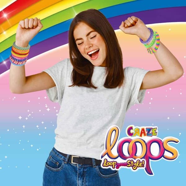 Craze smyckessats - 50973 - LOOPS BAG 600 | Elastisk väska för armband 600 Multicolored Silikonringar + 30 spännen
