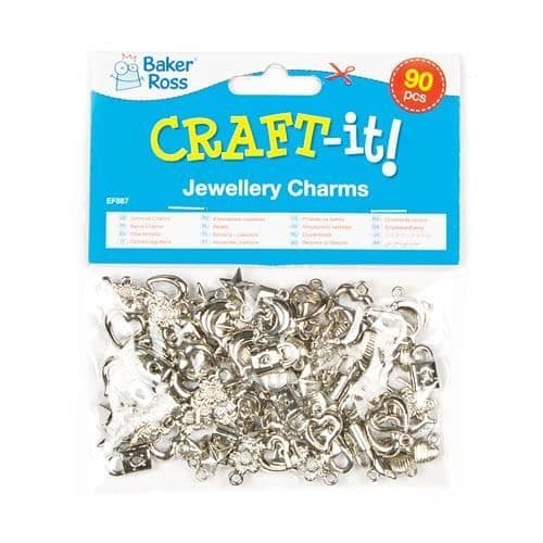 Lot om 90 silverberlocker - Perfekt för att göra armband. Kreativa hobbyer för barn.
