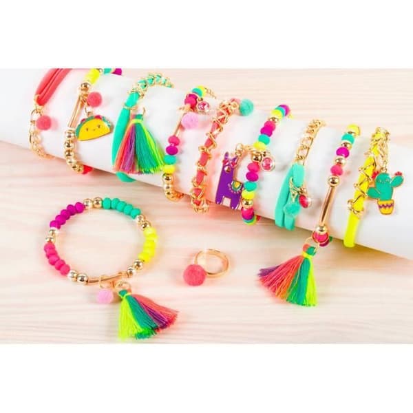 Armbandstillverkningsspel - Make It Real - Girls in Gold/Neon - 180 bitar