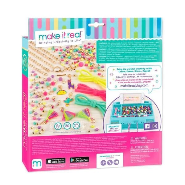 Armbandstillverkningsspel - Make It Real - Girls in Gold/Neon - 180 bitar