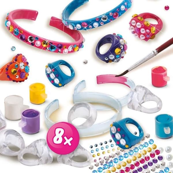SES CREATIVE creative kit - Diamanzo-ringar och armband för barn från 6 år och uppåt