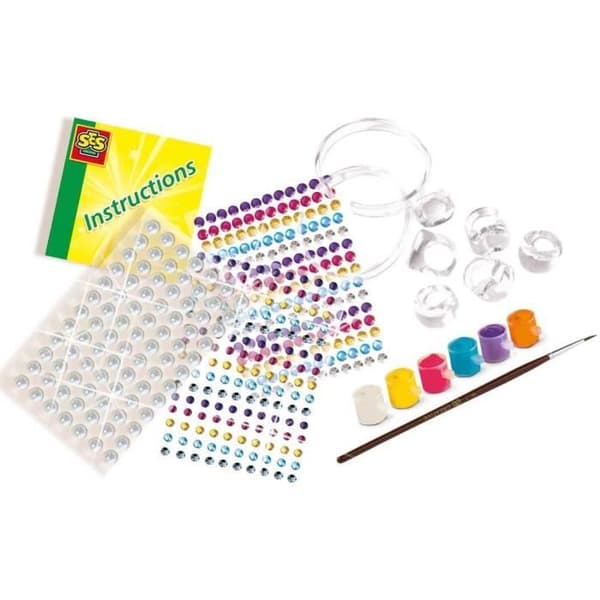 SES CREATIVE creative kit - Diamanzo-ringar och armband för barn från 6 år och uppåt