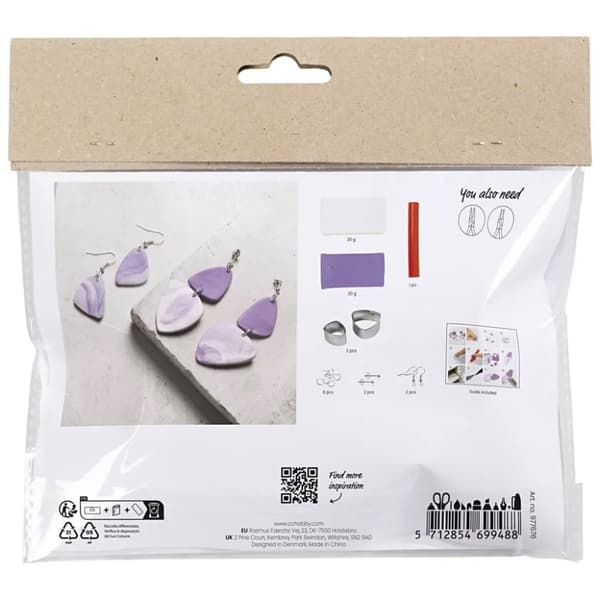 DIY Kit Smycken - Marmorerade Örhängen Av Lera