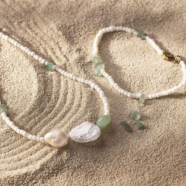 DIY Kit Smycken - Halsband Och Armband av Sötvattenspärlor