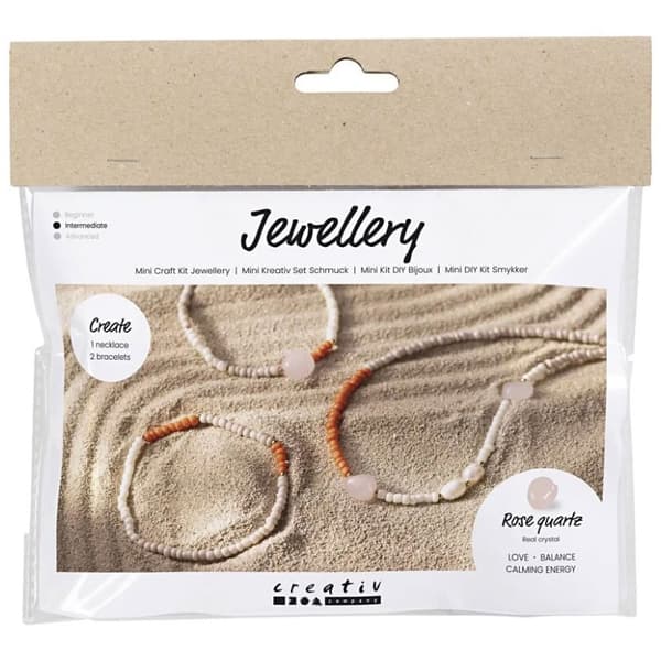 DIY Kit Smycken - Halsband och Armband - Rosenkvarts