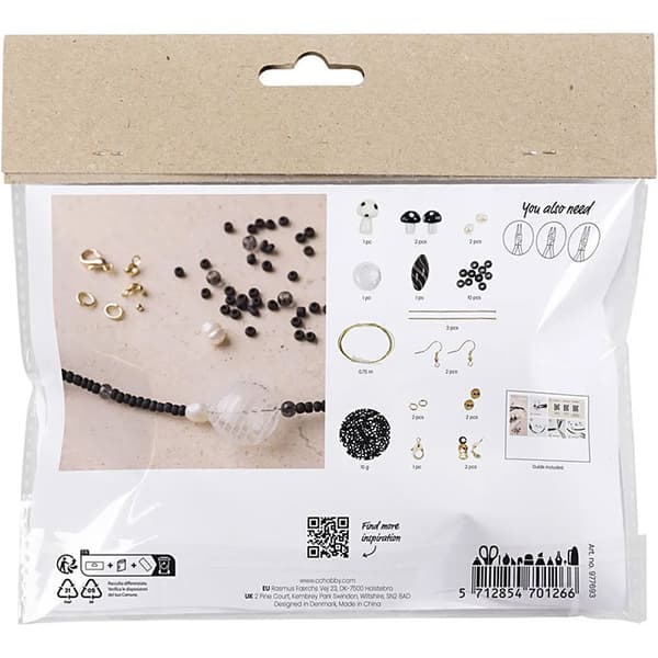 DIY Kit Smycken - Halsband Och Örhängen - Black Harmony