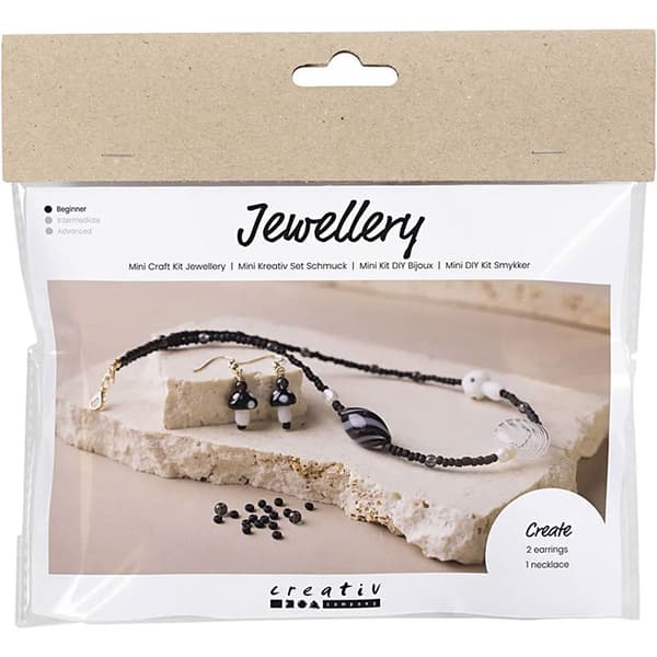 DIY Kit Smycken - Halsband Och Örhängen - Black Harmony