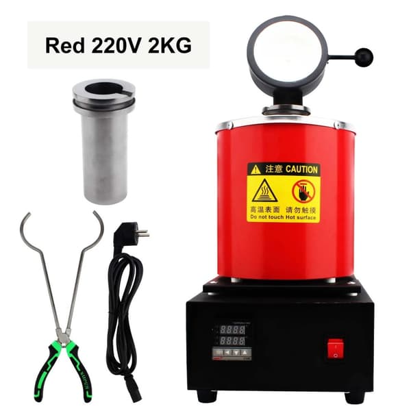 Bærbar Smelteovn, 2KG Kapacitet, 1150°C Maksimal Temperatur,sort 2kg 220v