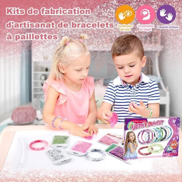 Present till flicka 6 -12 år gammal, fritidssats för barn Leksaksmanual aktivitet för födelsedag Kreativa spel DIY tonårsarmband idé