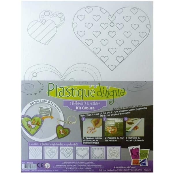 Kreativset - Plastisk Dung - Hjärtan - 6 nyckelringar - Från 8 år - Blandat