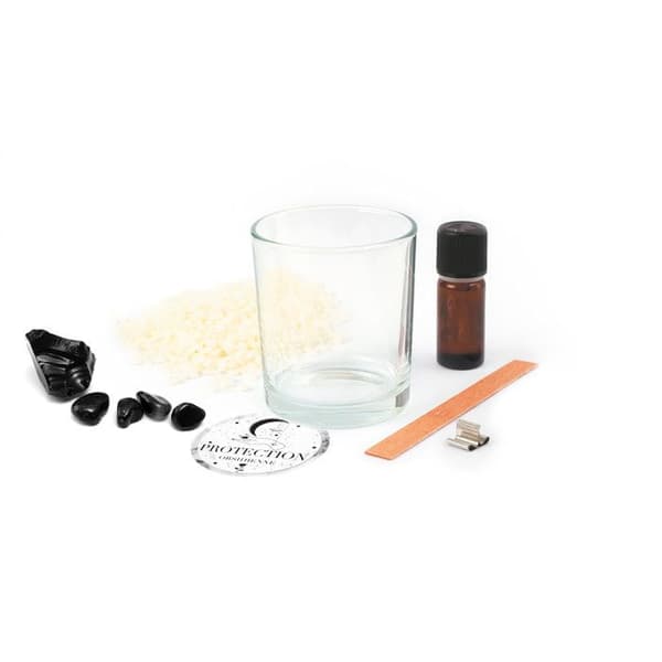 DIY ljus kit - Obsidian litoterapi - Palo Santo doft - 15 x 11 x 11 cm