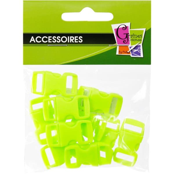 Plastclips (ideal för Créacord) 3 x 1,5 cm Grön x10