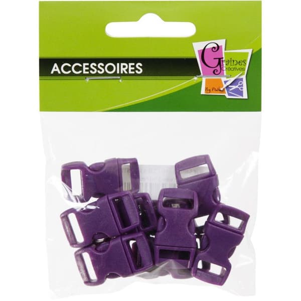 10 plastklämmor (idealiskt Créacord) 3 cm - Lila - Créacord