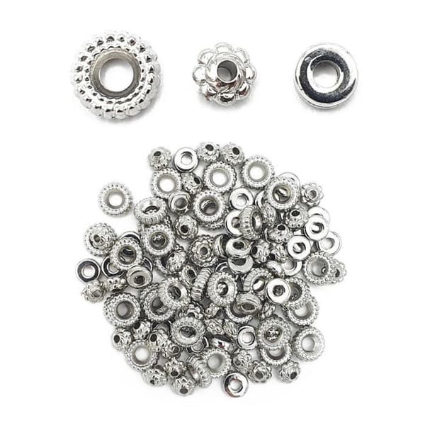 Pärlor - Heishi - Silver - Silver - Mellanlägg - Smycken armband halsband