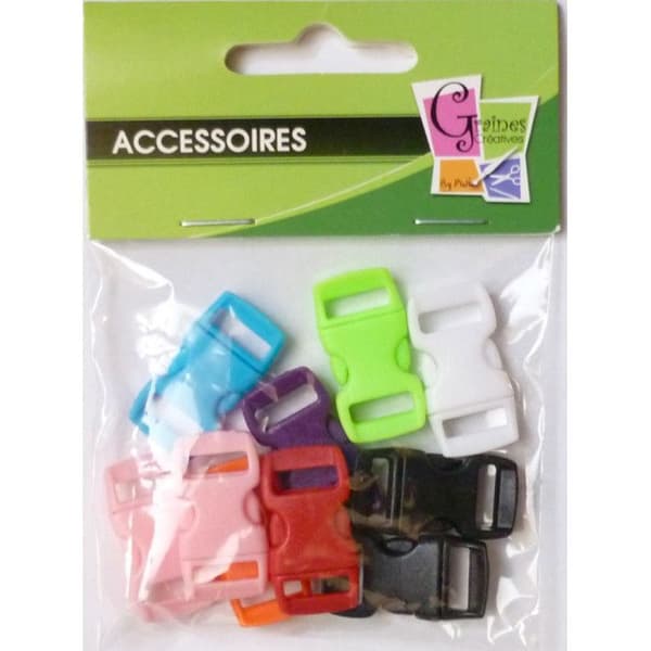 Plastclips - Créacord - 3x1,5cm - Svart - Blandad - Paket med 10
