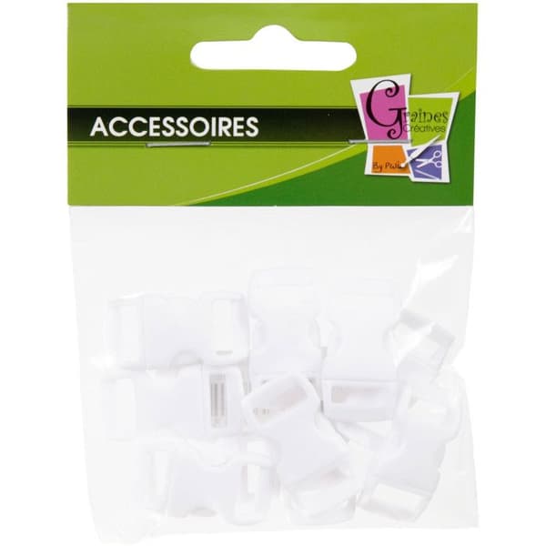 Plastklämmor (ideal för Créacord) 3 x 1,5 cm Vit x10
