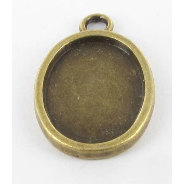 Ovalt medallion - MÉGACRÉA - Liten modell - Brons - 20 x 15 mm - Allergivänlig