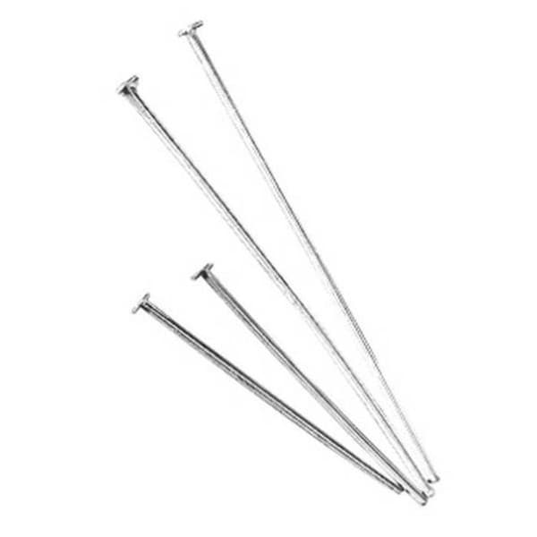 Tänger med huvud 41 mm - MÉGACRÉA - Silverfärgad - Nickelfri metall - 10-pack - Allergivänlig